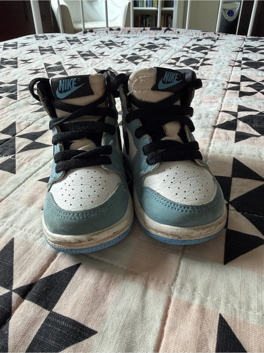 Nike Kids Light Blue, White & Black High-Top Sneakers